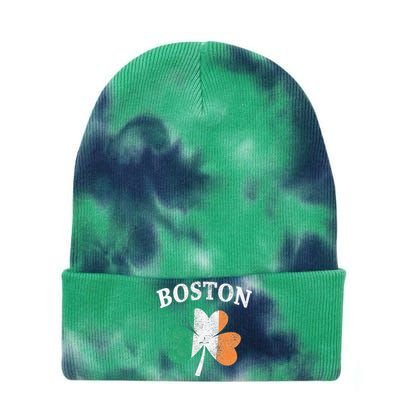 Boston Irish Flag Shamrock I St. Patrick's Day Gift Tie Dye 12in Knit Beanie