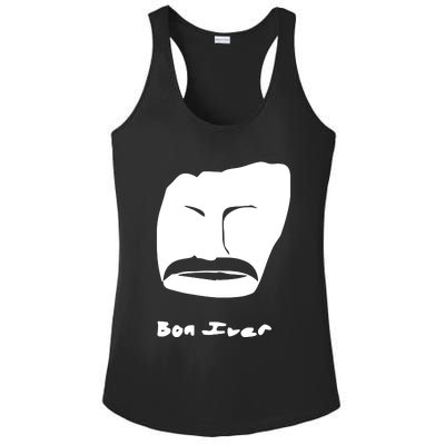 Bon Iver Face Ladies PosiCharge Competitor Racerback Tank