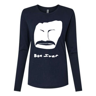 Bon Iver Face Womens Cotton Relaxed Long Sleeve T-Shirt