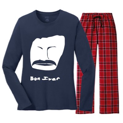 Bon Iver Face Women's Long Sleeve Flannel Pajama Set 