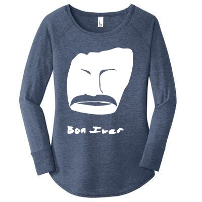 Bon Iver Face Women's Perfect Tri Tunic Long Sleeve Shirt