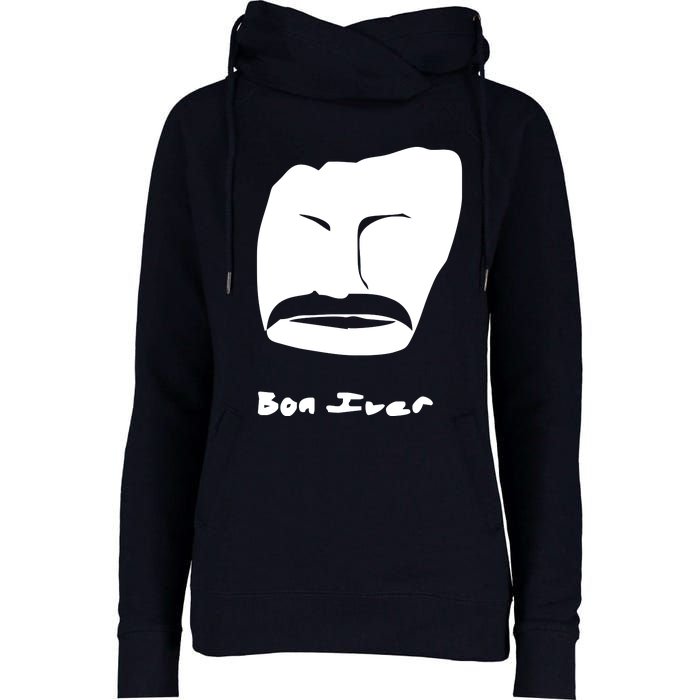 Bon Iver Face Womens Funnel Neck Pullover Hood