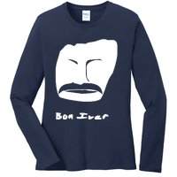 Bon Iver Face Ladies Long Sleeve Shirt