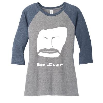 Bon Iver Face Women's Tri-Blend 3/4-Sleeve Raglan Shirt