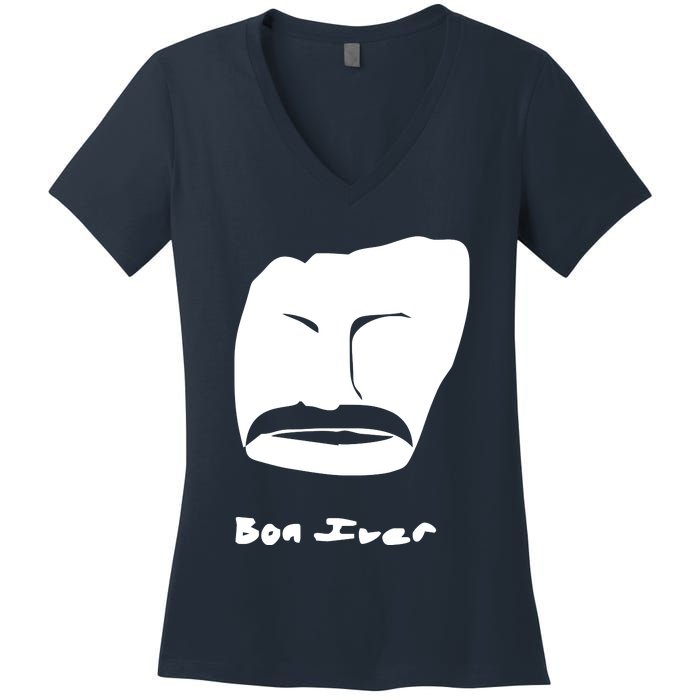 Bon Iver Face Women's V-Neck T-Shirt