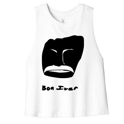 Bon Iver Face Women's Racerback Cropped Tank