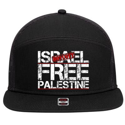 Boycott Israel Free Palestine 7 Panel Mesh Trucker Snapback Hat