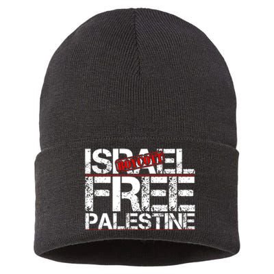 Boycott Israel Free Palestine Sustainable Knit Beanie