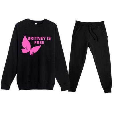 Britney Is Free Butterfly Premium Crewneck Sweatsuit Set