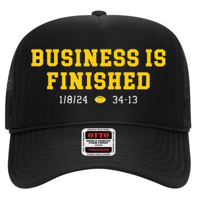 Business Is Finished Michigan High Crown Mesh Back Trucker Hat