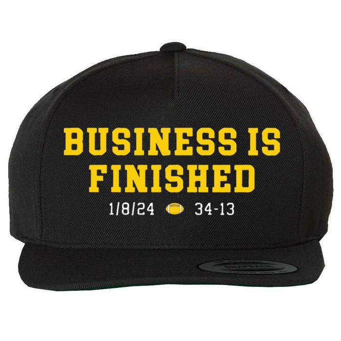 Business Is Finished Michigan Wool Snapback Cap