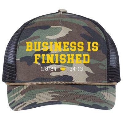 Business Is Finished Michigan Retro Rope Trucker Hat Cap