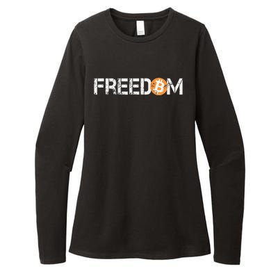 Bitcoin Is Freedom Hodl Crypto Currency Trading Trader Gift Womens CVC Long Sleeve Shirt