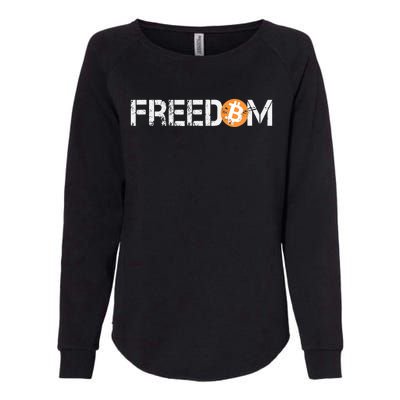 Bitcoin Is Freedom Hodl Crypto Currency Trading Trader Gift Womens California Wash Sweatshirt