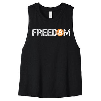 Bitcoin Is Freedom Hodl Crypto Currency Trading Trader Gift Women's Racerback Cropped Tank