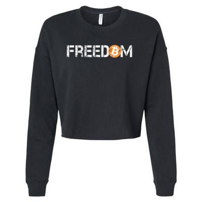 Bitcoin Is Freedom Hodl Crypto Currency Trading Trader Gift Cropped Pullover Crew