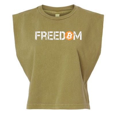 Bitcoin Is Freedom Hodl Crypto Currency Trading Trader Gift Garment-Dyed Women's Muscle Tee