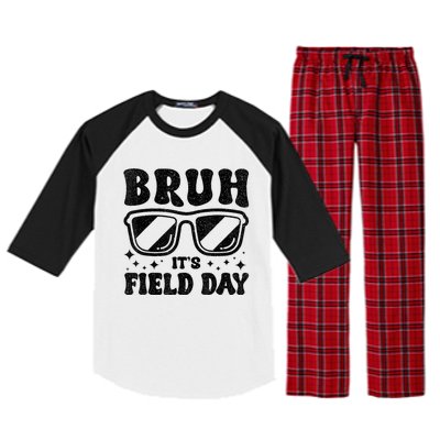 Bruh Its Field Day Teacher Happy Field Day Raglan Sleeve Pajama Set