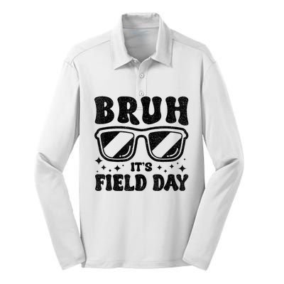 Bruh Its Field Day Teacher Happy Field Day Silk Touch Performance Long Sleeve Polo