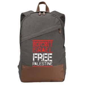 Boycott Israel Free Palestine | Gaza War Awareness Quote Cotton Canvas Backpack