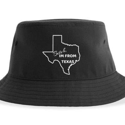 Bitch Im From Texas Funny State Outline Bbq Party Work Sustainable Bucket Hat