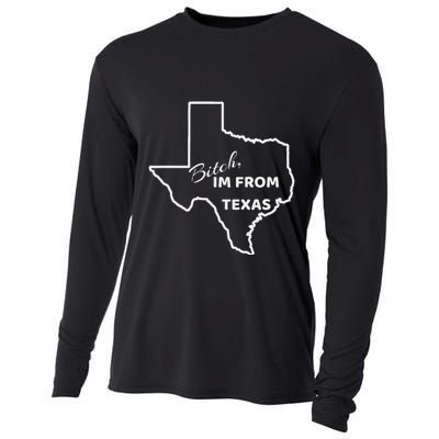 Bitch Im From Texas Funny State Outline Bbq Party Work Cooling Performance Long Sleeve Crew