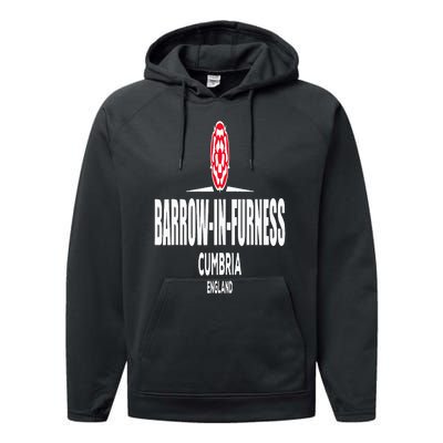 Barrow in Furness Cumbria England Performance Fleece Hoodie