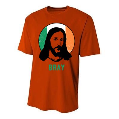 Bray Ireland Flag Jesus St Patricks Day Gift Performance Sprint T-Shirt