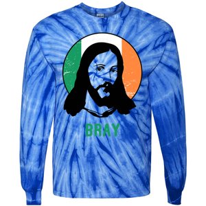 Bray Ireland Flag Jesus St Patricks Day Gift Tie-Dye Long Sleeve Shirt