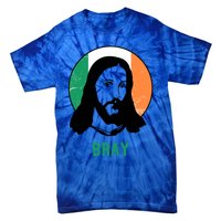 Bray Ireland Flag Jesus St Patricks Day Gift Tie-Dye T-Shirt