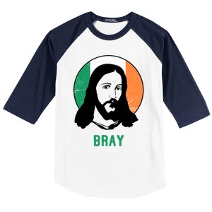 Bray Ireland Flag Jesus St Patricks Day Gift Baseball Sleeve Shirt