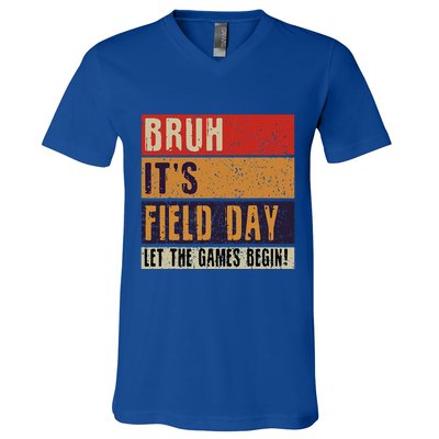 Bruh It’S Field Day Let The Games Begin V-Neck T-Shirt