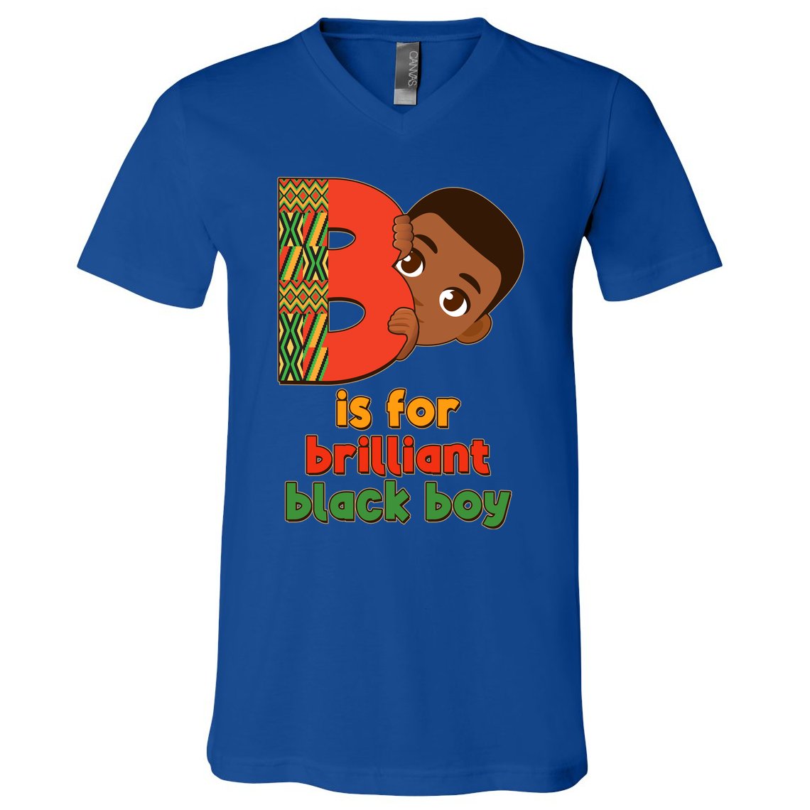 B Is For Brilliant Black Boy Celebrating Black History V-Neck T-Shirt