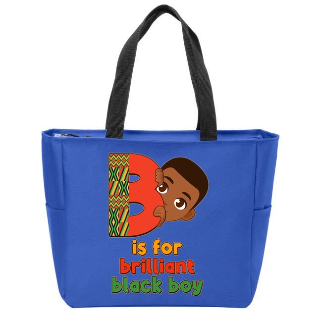 B Is For Brilliant Black Boy Celebrating Black History Zip Tote Bag