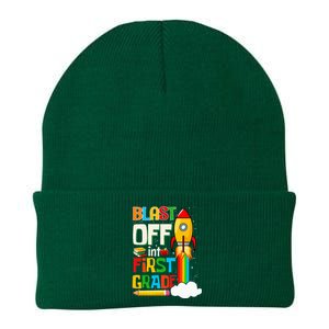 Blast Into First Grade Back To School 1st Grade Knit Cap Winter Beanie