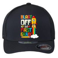 Blast Into First Grade Back To School 1st Grade Flexfit Unipanel Trucker Cap