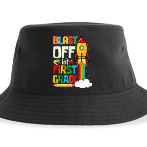 Blast Into First Grade Back To School 1st Grade Sustainable Bucket Hat