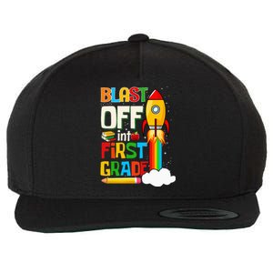 Blast Into First Grade Back To School 1st Grade Wool Snapback Cap