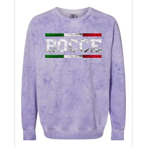 Bocce Italy Flag Pallino Petanque Italian Pride Boccia Team Colorblast Crewneck Sweatshirt