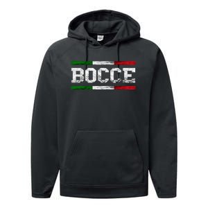 Bocce Italy Flag Pallino Petanque Italian Pride Boccia Team Performance Fleece Hoodie