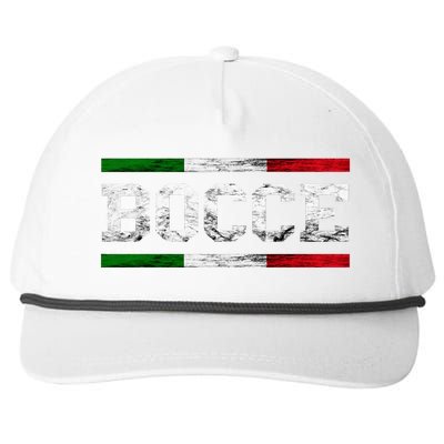 Bocce Italy Flag Pallino Petanque Italian Pride Boccia Team Snapback Five-Panel Rope Hat