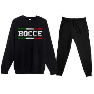 Bocce Italy Flag Pallino Petanque Italian Pride Boccia Team Premium Crewneck Sweatsuit Set