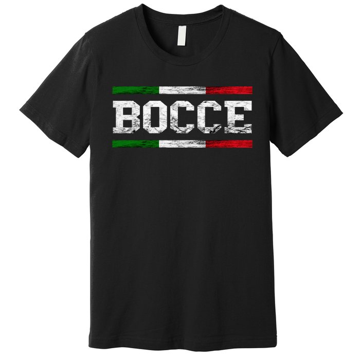 Bocce Italy Flag Pallino Petanque Italian Pride Boccia Team Premium T-Shirt