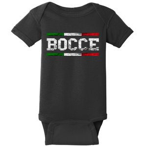 Bocce Italy Flag Pallino Petanque Italian Pride Boccia Team Baby Bodysuit