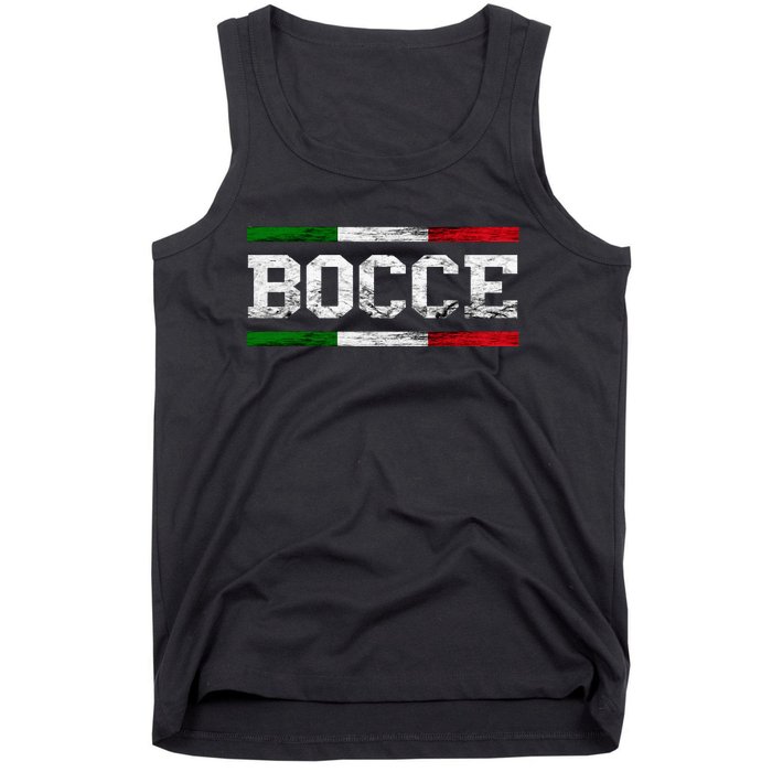 Bocce Italy Flag Pallino Petanque Italian Pride Boccia Team Tank Top