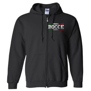 Bocce Italy Flag Pallino Petanque Italian Pride Boccia Team Full Zip Hoodie