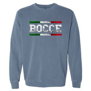 Bocce Italy Flag Pallino Petanque Italian Pride Boccia Team Garment-Dyed Sweatshirt