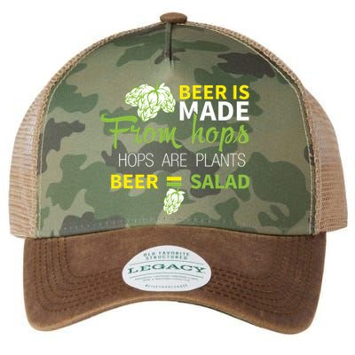 Beer Is From Hops Beer Equals Salad Alcoholic Party Legacy Tie Dye Trucker Hat