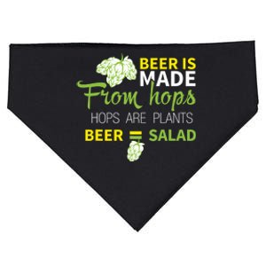 Beer Is From Hops Beer Equals Salad Alcoholic Party USA-Made Doggie Bandana