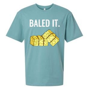 Baled It Farmer Hay Baling Bale Joke Gift Sueded Cloud Jersey T-Shirt